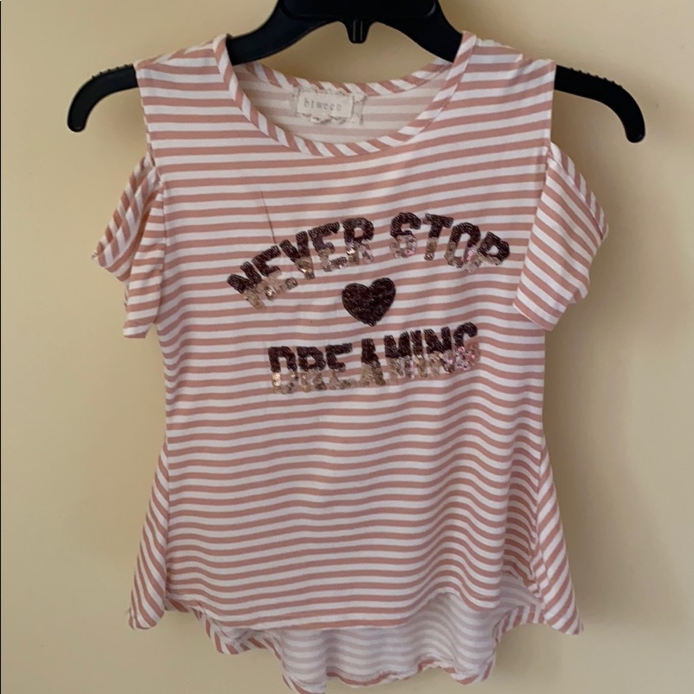 Pink and white stripes shirt
